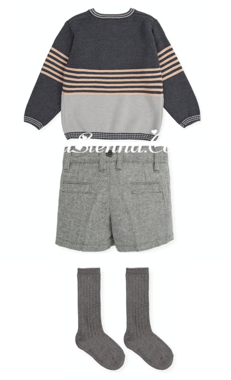 Tutto Piccolo Boys Jumper, Shorts & Socks Set - 4830