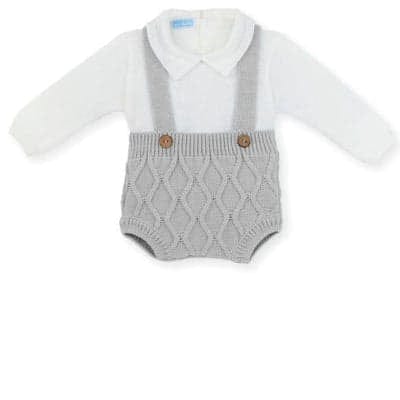 Mac ilusion 2 piece knitted set For Newborn- Luna Grey