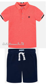 Mayoral Boys Short Set Coral 3122
