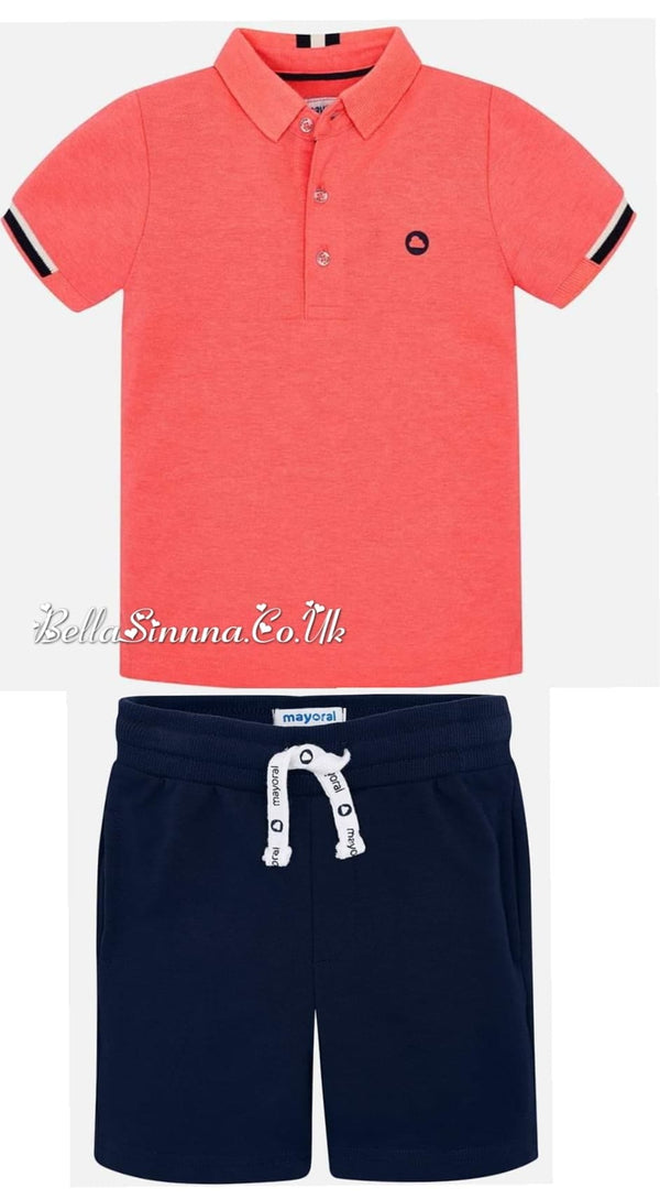 Mayoral Boys Short Set Coral 3122
