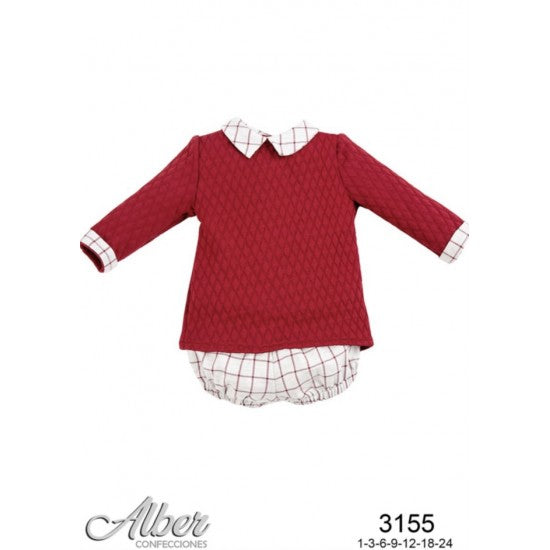 Alber Maroon Quilted Top and Bloomers Set 3155