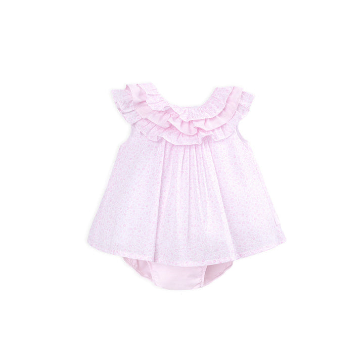Tutto Piccolo Pretty Pink Floral Dress & Pants Set - 3225