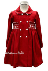 Pretty Originals Red Traditional Smocked Dress Coat MC01154
