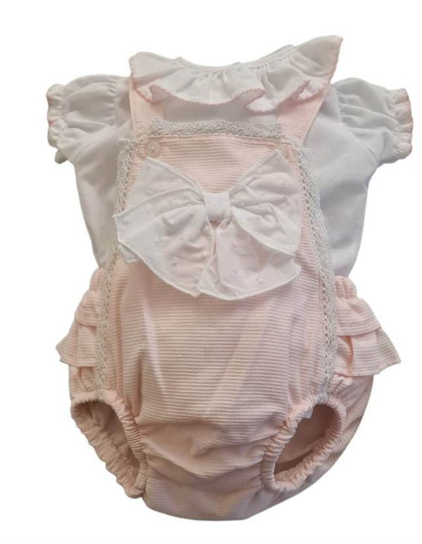 Little Nosh Baby Girls Summer Two Piece Bow Outfit