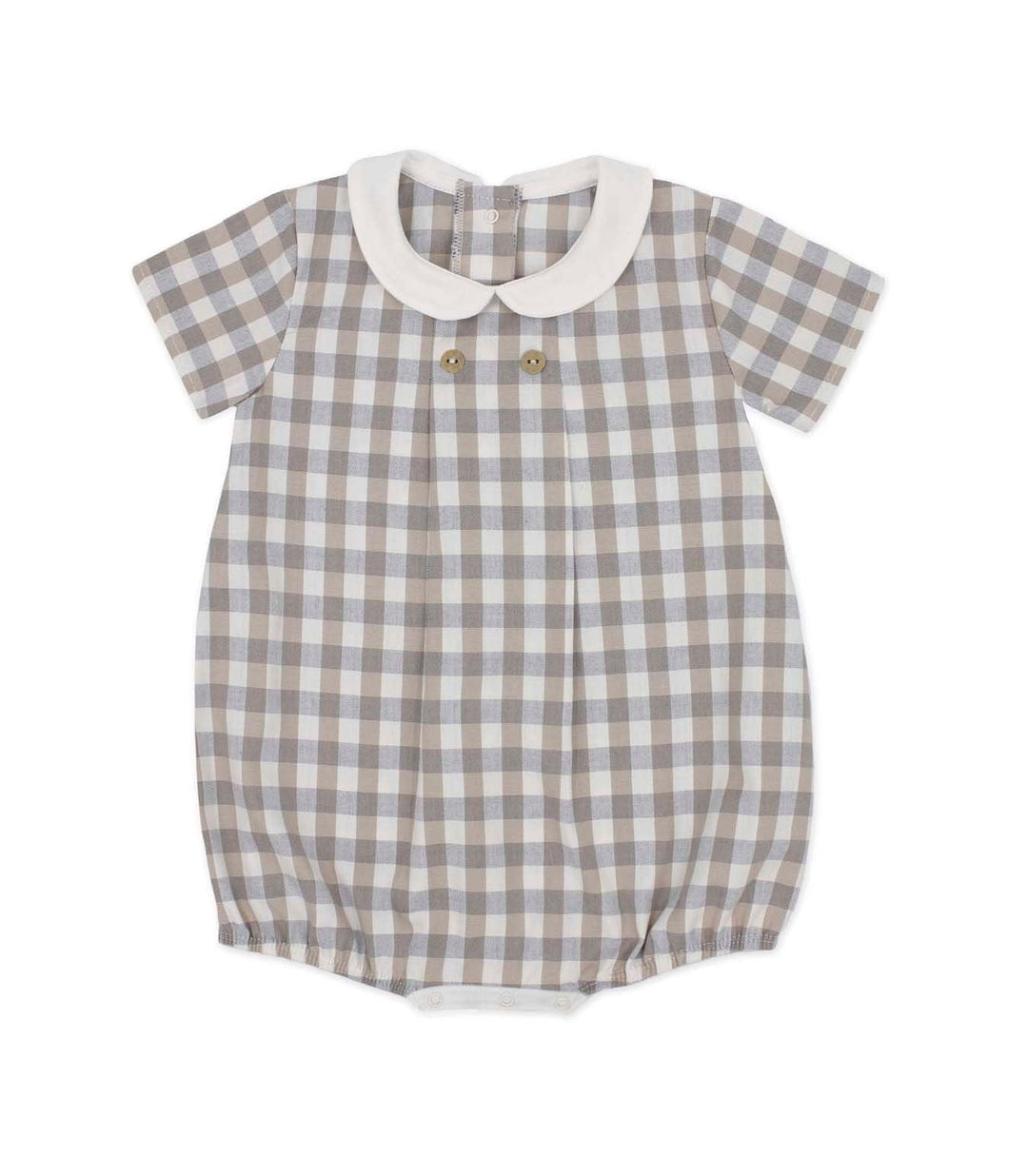 Rapife Baby Peter Pan Collar Check Romper - Beige 5257
