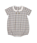 Rapife Baby Peter Pan Collar Check Romper - Beige 5257