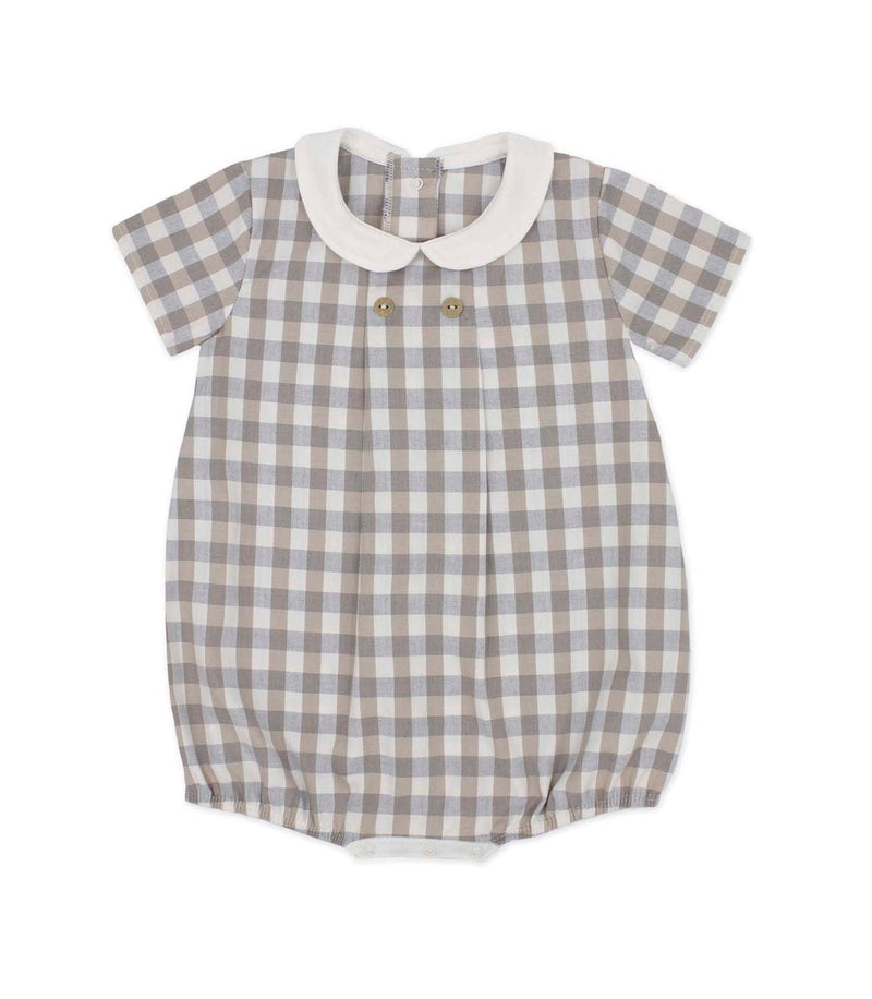 Rapife Baby Peter Pan Collar Check Romper - Beige 5257