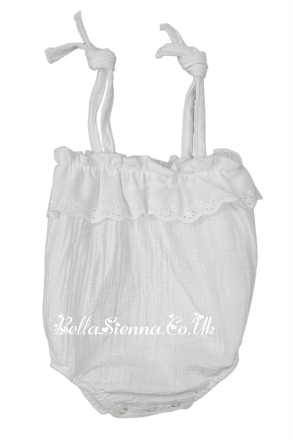 Calamaro Baby White Romper - 32357