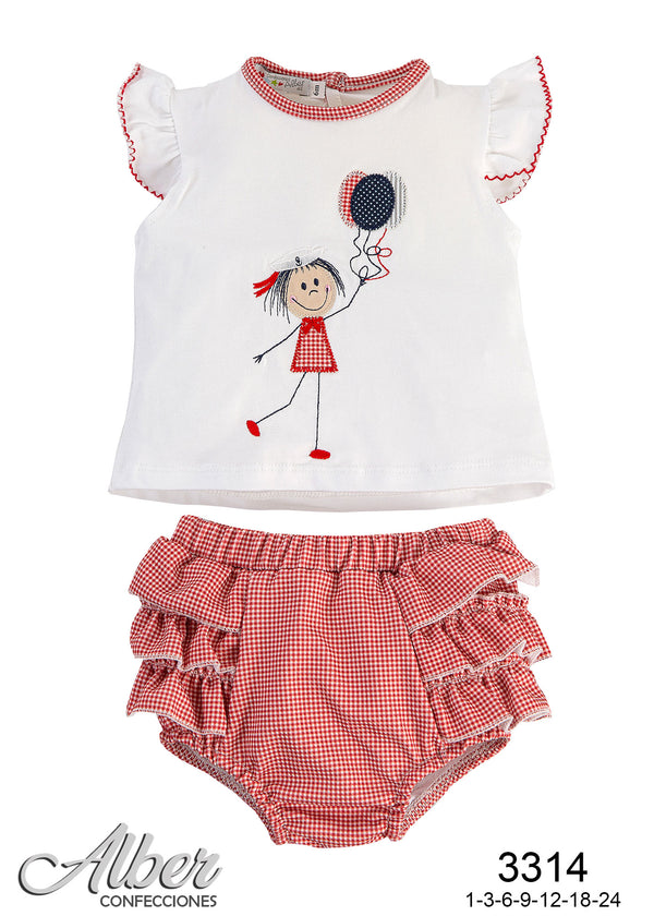 Alber Cute Little Jam Pants Set With Frilly Bum - 3314