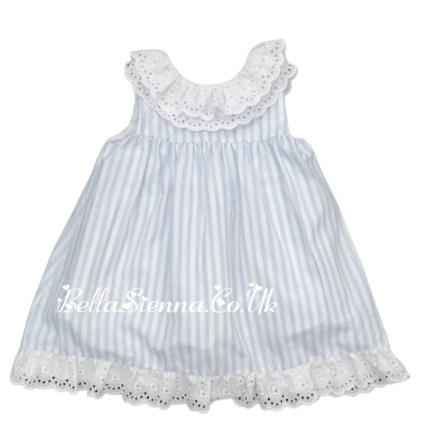 Lor Miral Blue & White Stripe Dress - 31414