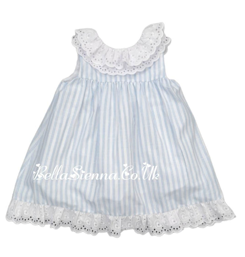 Lor Miral Blue & White Stripe Dress - 31414