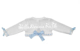 Pretty Originals Girls White And Blue Bow Cardigan