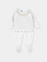 Mac Illusion Newborn Baby Unisex White Knitted  Two Piece Outfit 8811