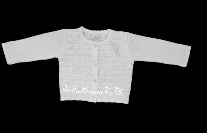 Pretty Originals Girls White With Pearls Cardigan
