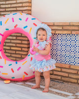 BABINE Doughnut Baby Girls Jam Pant Set with Bonnet - 2322025