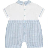 Mitch & Son Baby Blue & White Seersucker Romper- David