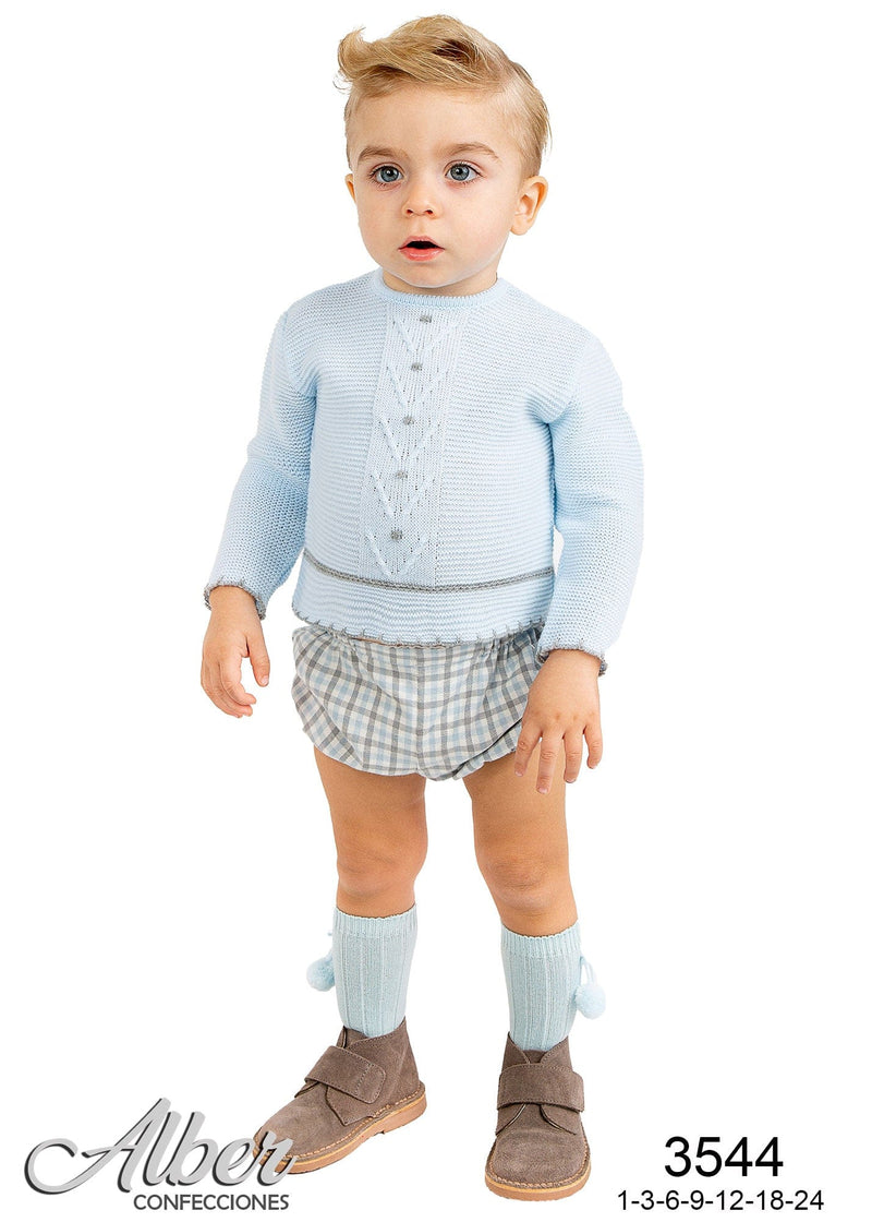 Alber Boys Two Piece Blue & Grey Outfit - 3544
