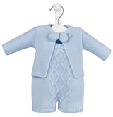 Dandelion Baby Blue Pom Pom Dungaree Set A3687
