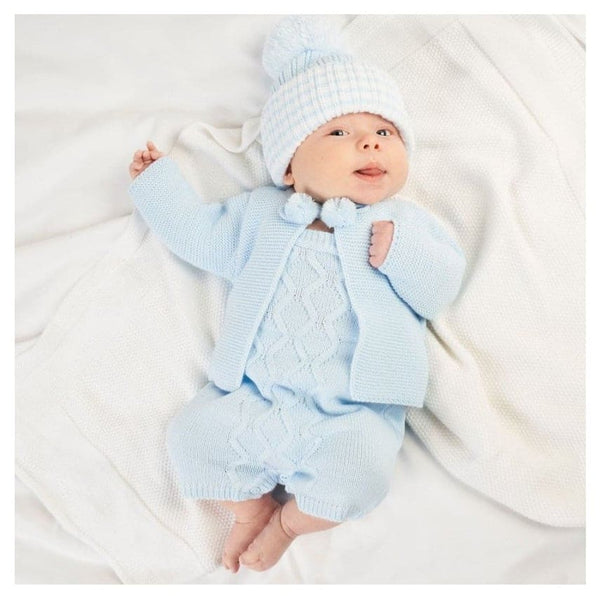 Dandelion Baby Blue Pom Pom Dungaree Set A3687