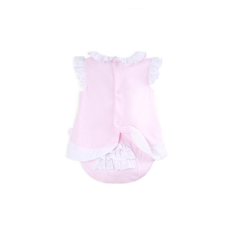 Tutto Piccolo Pink & White Dress & Pants Set - 3792