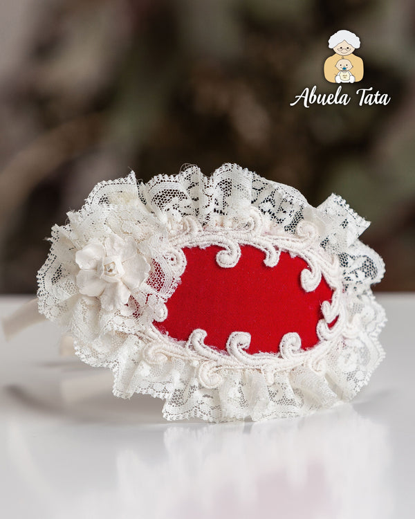 Abuela Tata Red & Cream Headband To Match Dress - 2599331 - 0899331