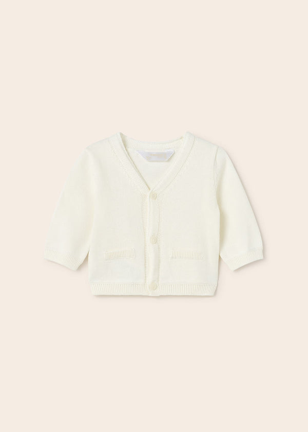 Mayoral Ivory Sustainable cotton cardigan newborn