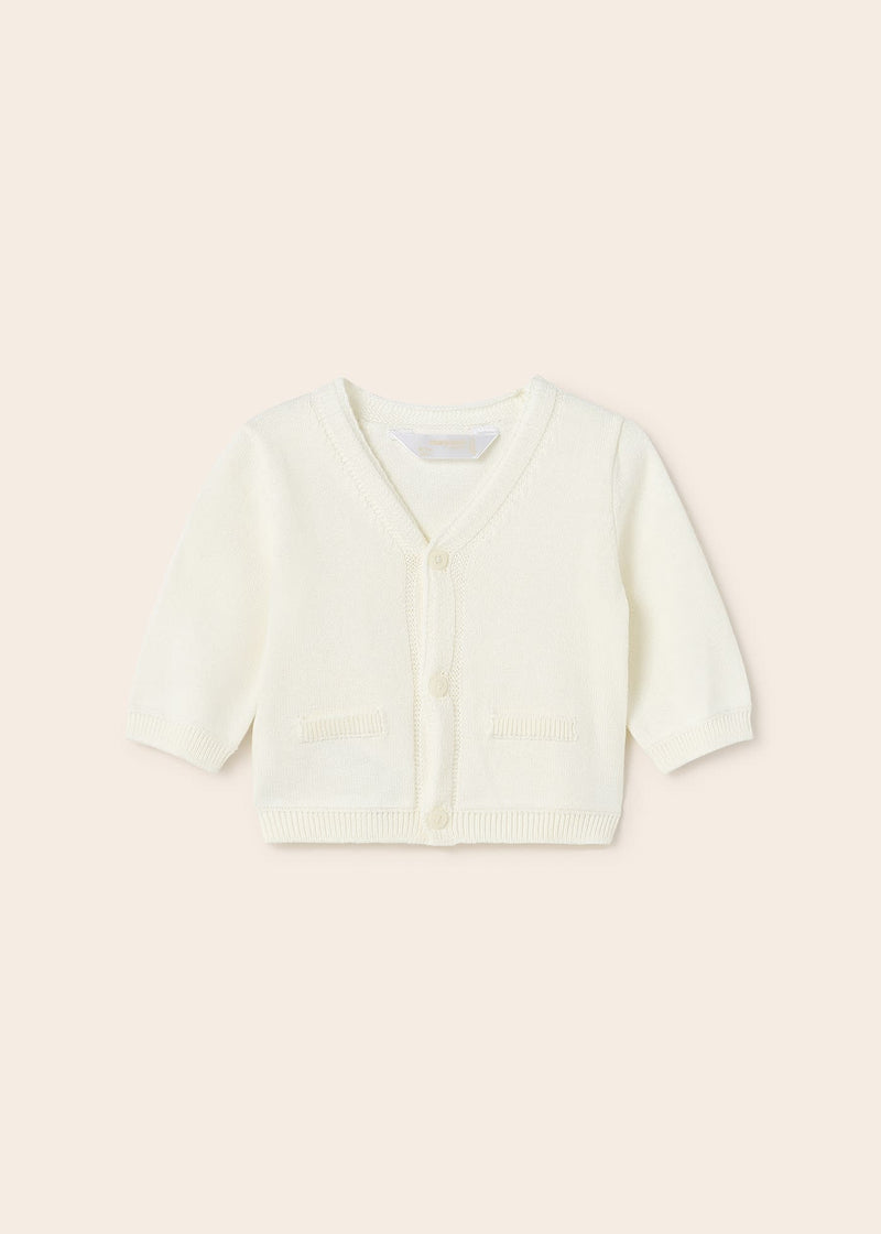 Mayoral Ivory Sustainable cotton cardigan newborn