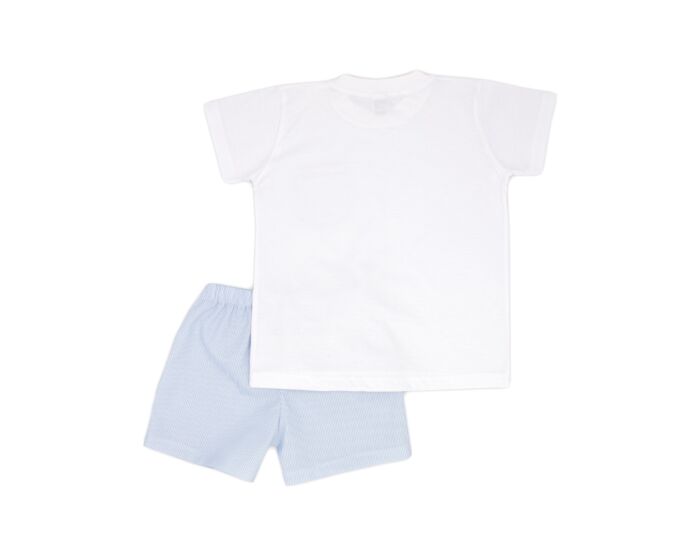 Rapife  Boy's White And Blue Shorts Set 4350