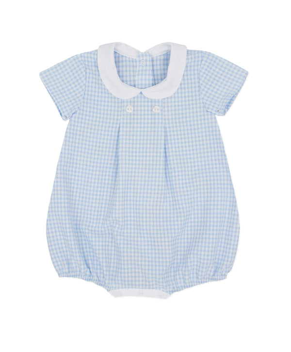 Rapife Boys Blue & White Check Romper - 4408