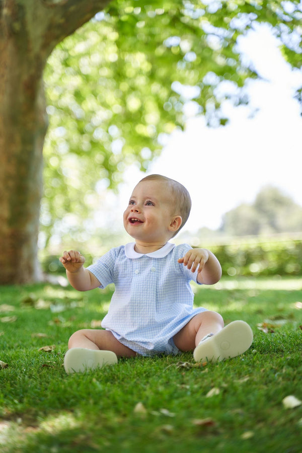 Rapife Boys Blue & White Check Romper - 4408