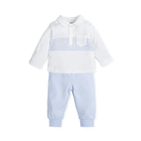 Tutto Piccolo Two Piece Tracksuit - Baby Blue & White  - 4590