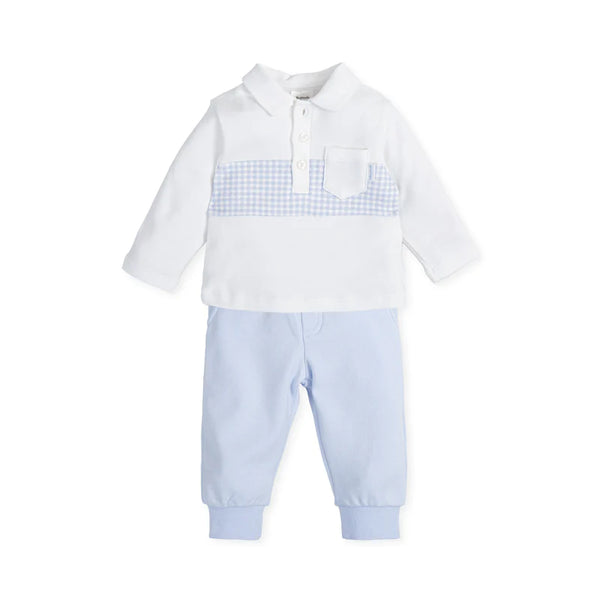 Tutto Piccolo Two Piece Tracksuit - Baby Blue & White  - 4590