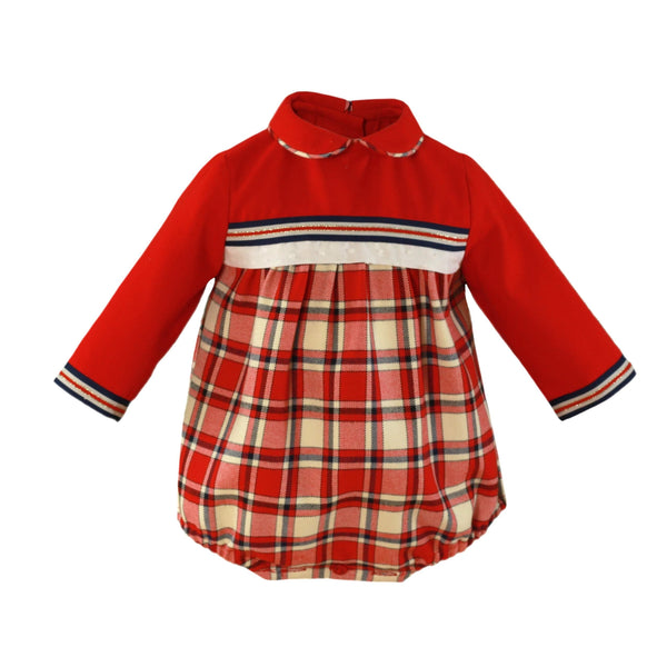 Miranda Red Check Unisex Romper - 0045/P