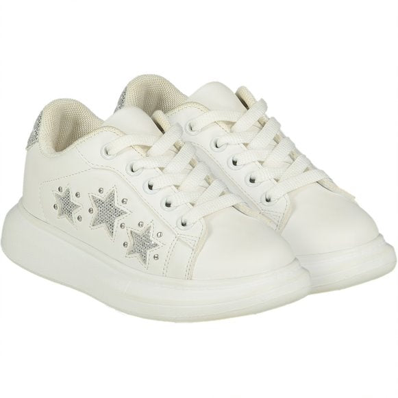 A*Dee Chunky Star Trainers - Bright White - 1001