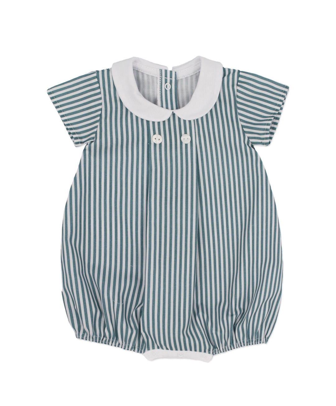 Rapife Boys Green & White Stripe Romper - 5008