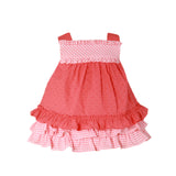 Miranda Coral & Gingham Dress - 0502