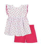 Rapife Girls Cherry Print Short Set - 5051