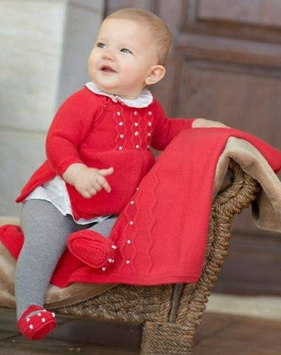 Tutto Piccolo* Baby Girls Red Knitted Dress - 5200