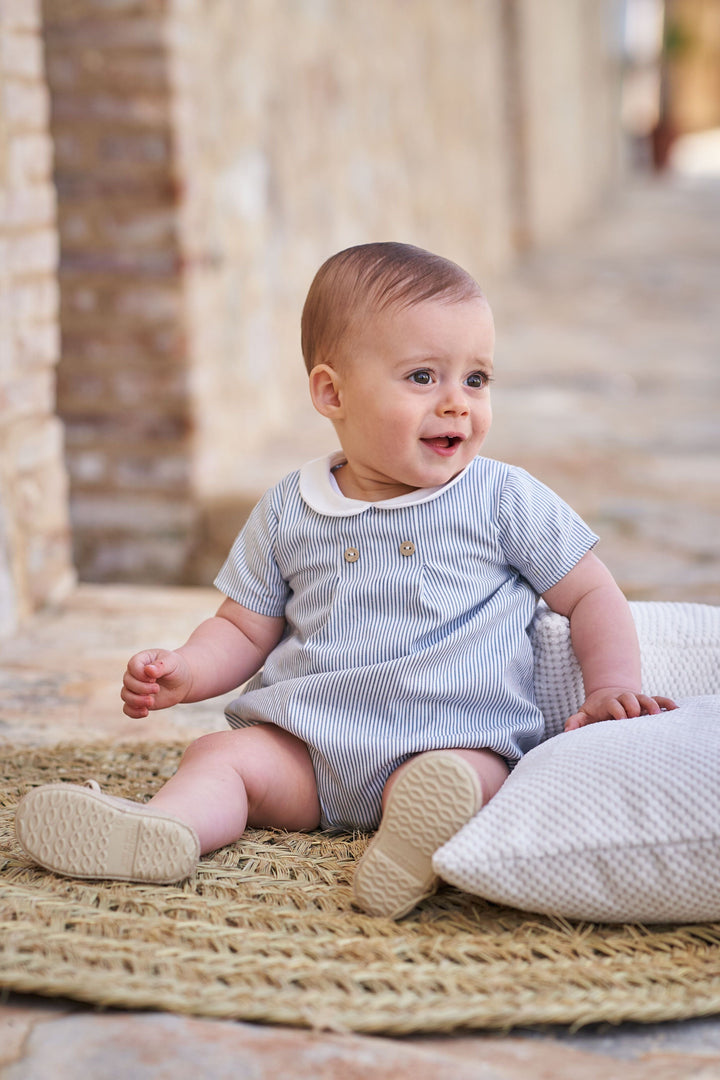 Rapife Boys Navy Stripe Romper - 5257