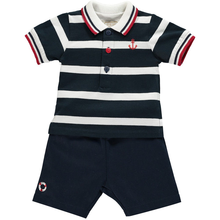 Emile et Rose Boys Red, White & Navy Shorts & T-shirt Set - 5322 Kent