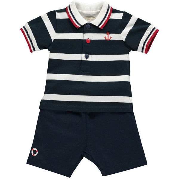 Emile et Rose Boys Red, White & Navy Shorts & T-shirt Set - 5322 Kent