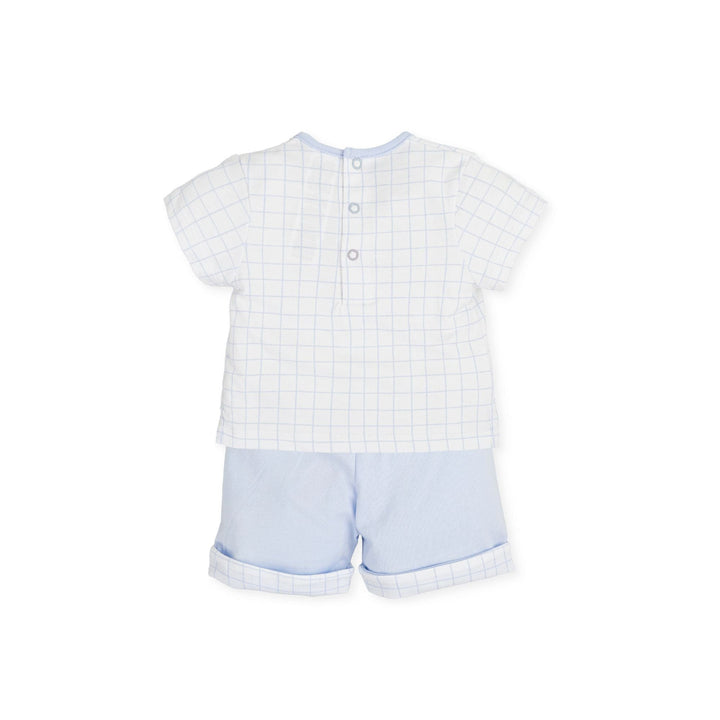 Tutto Piccolo Baby Blue & White Boys Shorts Set - 5687