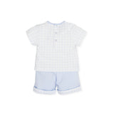 Tutto Piccolo Baby Blue & White Boys Shorts Set - 5687