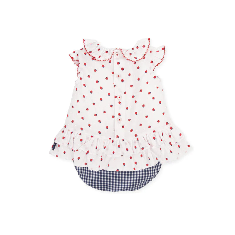 Tutto Piccolo Strawberry Print Dress & Pants Set - 5788