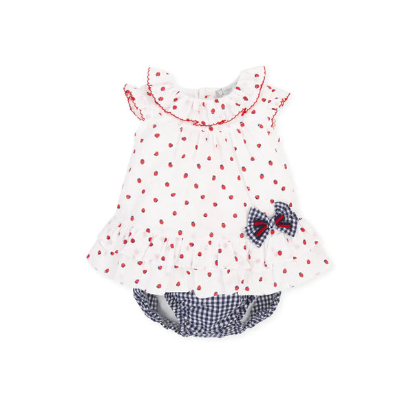 Tutto Piccolo Strawberry Print Dress & Pants Set - 5788