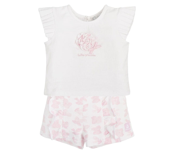 Tutto Piccolo Pink & White Shorts Set - 5816
