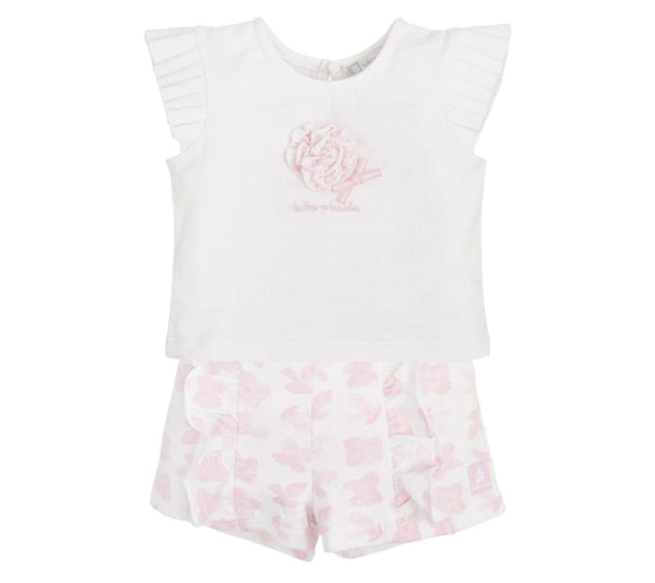 Tutto Piccolo Pink & White Shorts Set - 5816