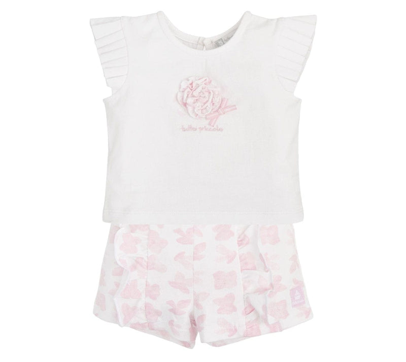 Tutto Piccolo Pink & White Shorts Set - 5816