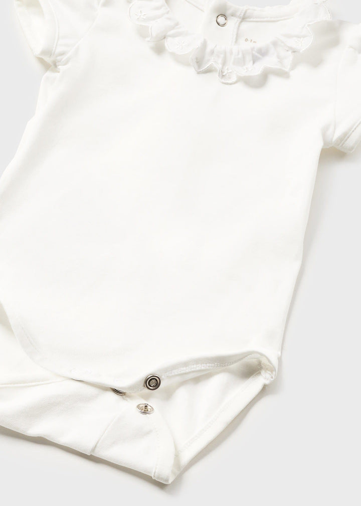 Mayoral Sustainable cotton bodysuit newborn 1733 White