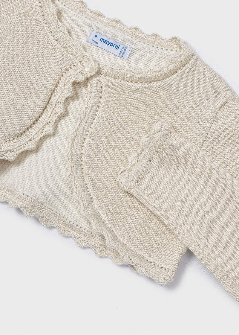 Mayoral Champagne Sustainable cotton cardigan girl - 320 - 72 Champan